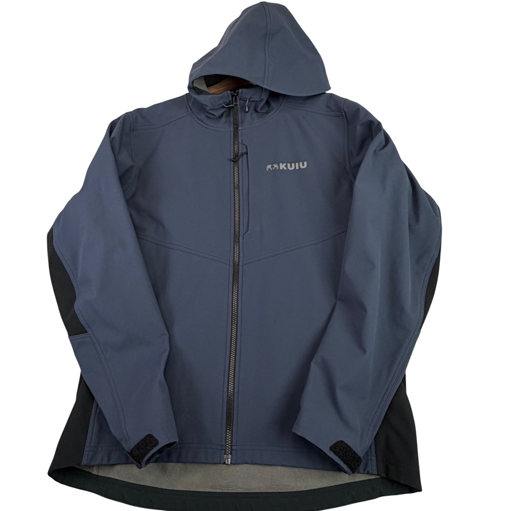 KUIU Rubicon Hooded Softshell Jacket Steel Blue DWR Fleece Hunting Toray XL